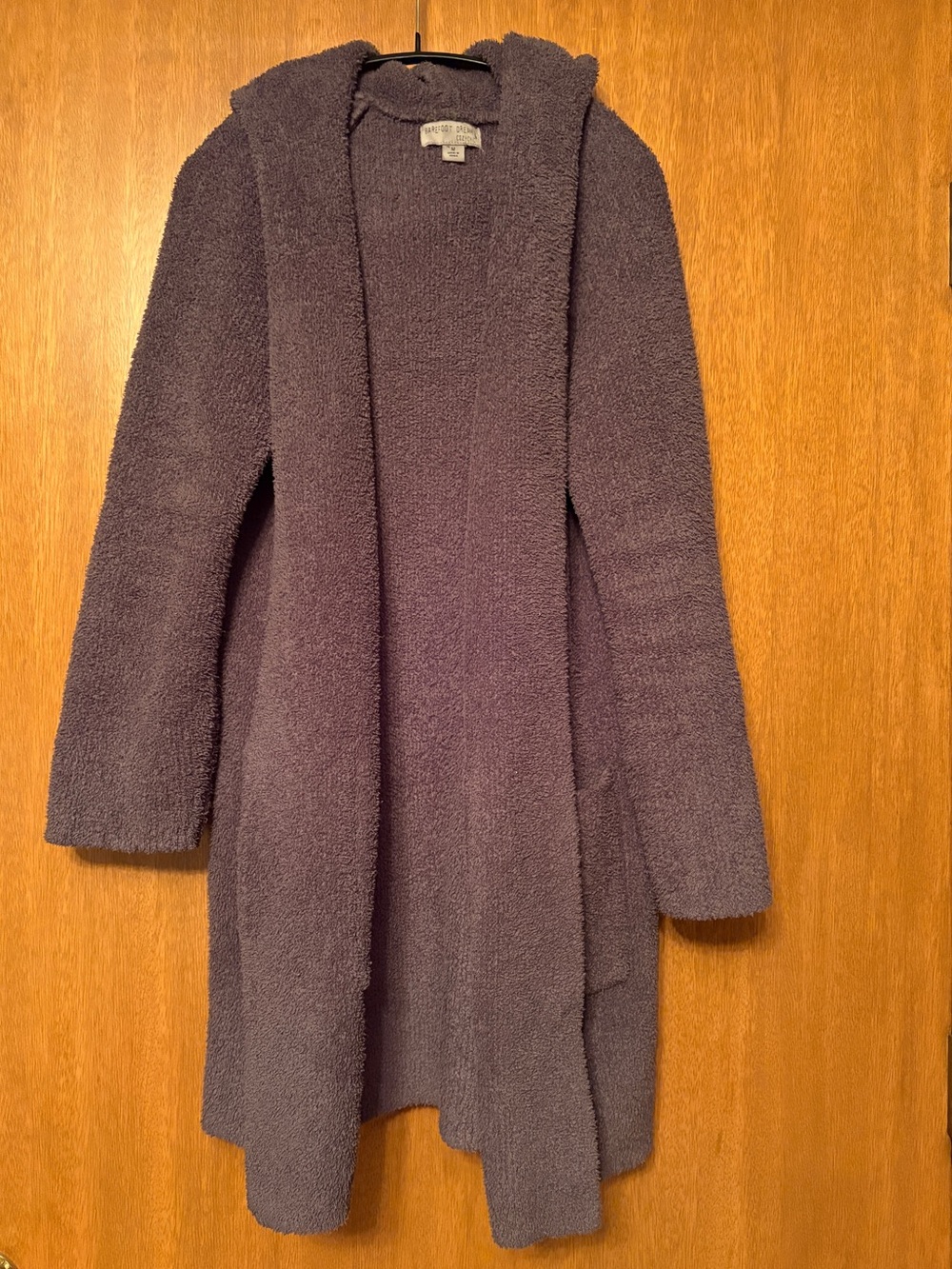 Barefoot Dreams CozyChic Hooded Long Coatigan, gray, medium